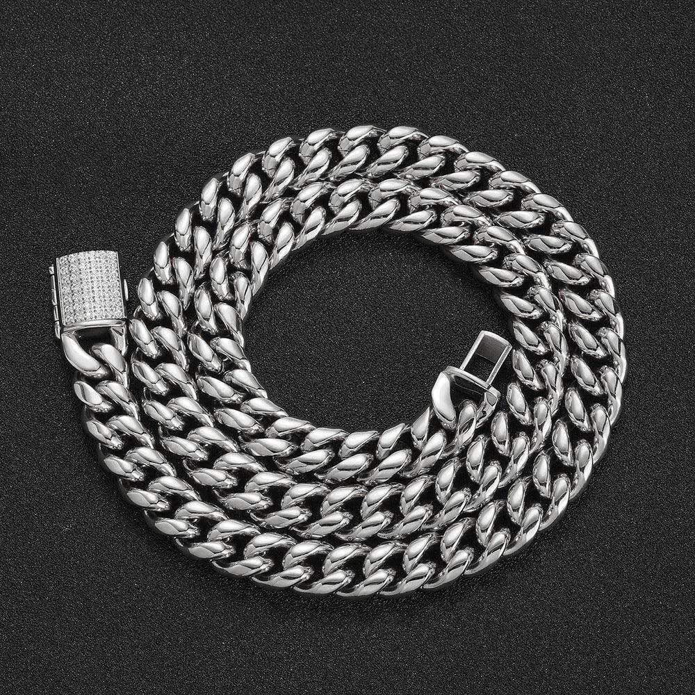 Rounded Tight Cuban Chain Necklace Stainless Steel for Men | Caratix Jewelry - CaratixJewelry