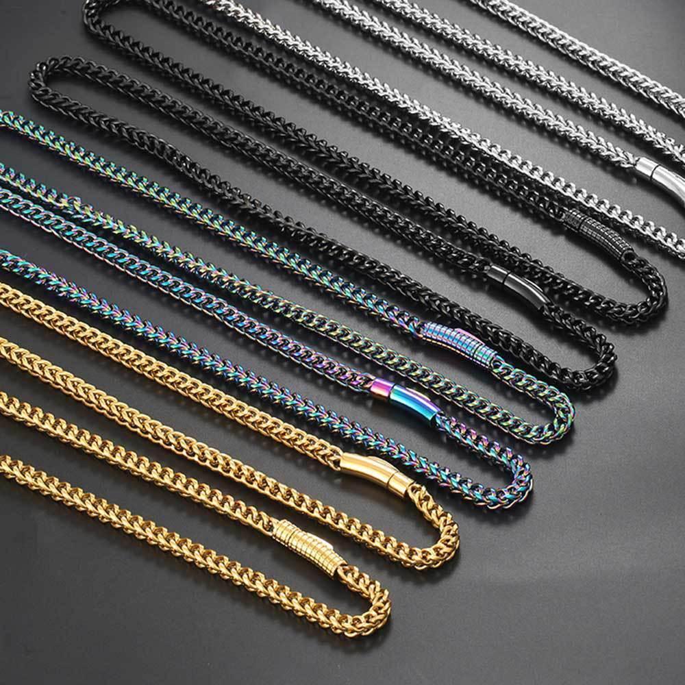 Custom 6mm Stainless Steel Two-sided Necklace Hip Hop Jewelry for Men | Caratix - CaratixJewelry