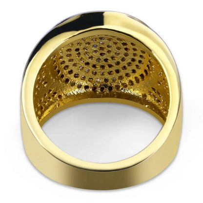 Men's Oval Iced Out Business Ring | Luxury Pave Zirconia Band | Caratix