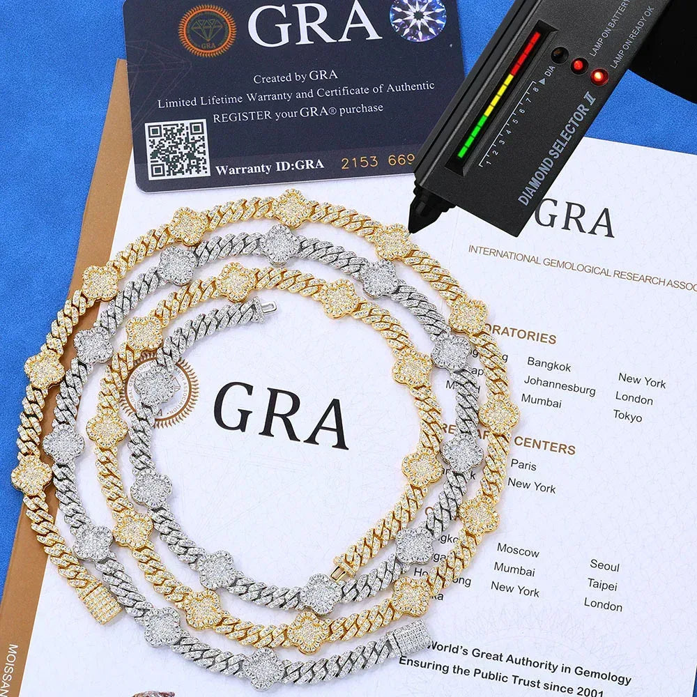 Moissanite Cuban Link Necklace for Men – S925 Sterling Silver Custom Luxury Hip Hop Jewelry - CaratixJewelry
