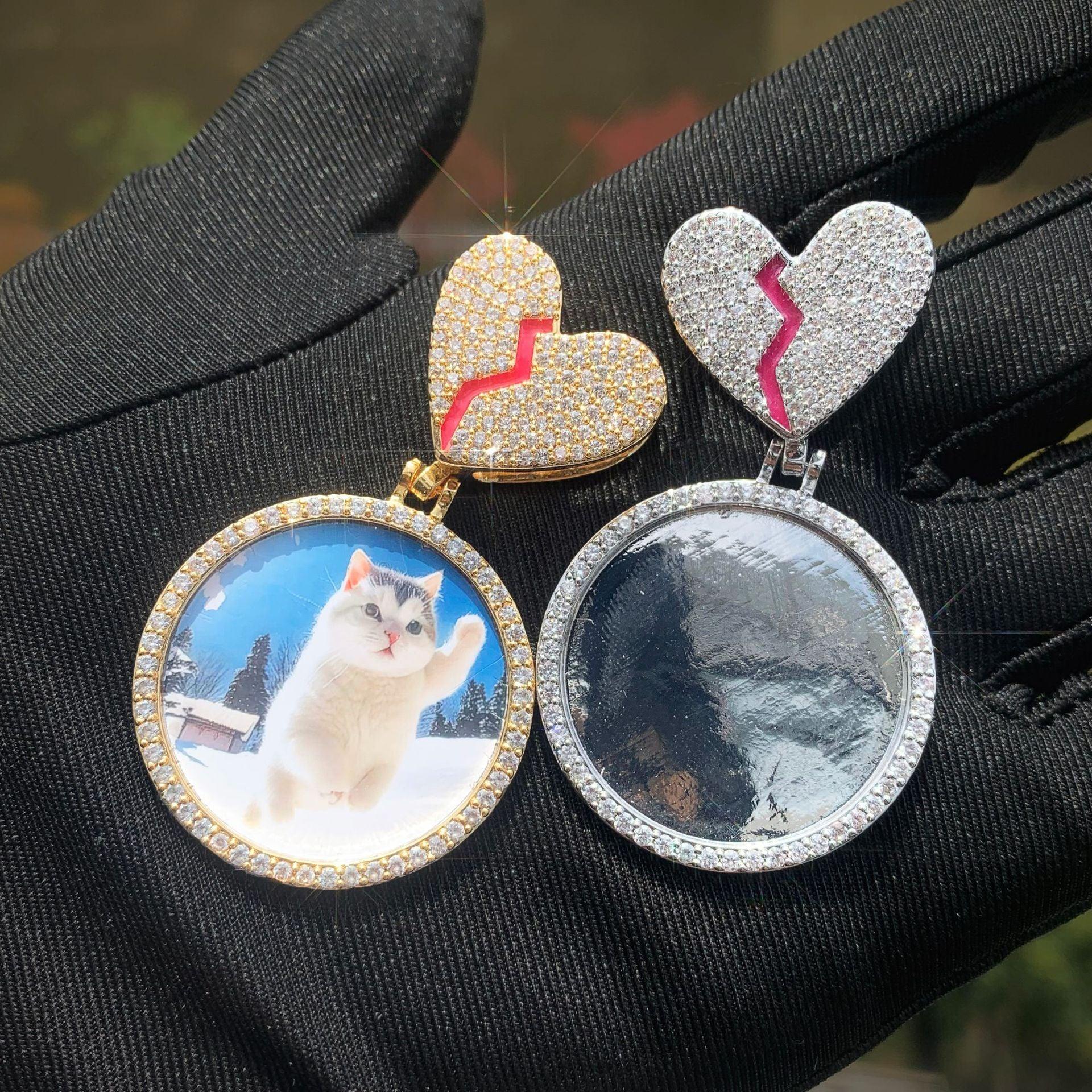 Epoxy Photo Pendant Necklace | Iced Out CZ Custom Picture Hip Hop DIY Jewelry - CaratixJewelry