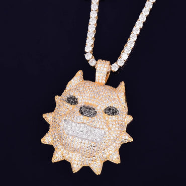 Iced Out 3D Pitbull Dog Pendant | Men's American Bully Head Necklace | Premium Copper CZ Canine Jewelry | Beast Mode Bling | Caratix - CaratixJewelry