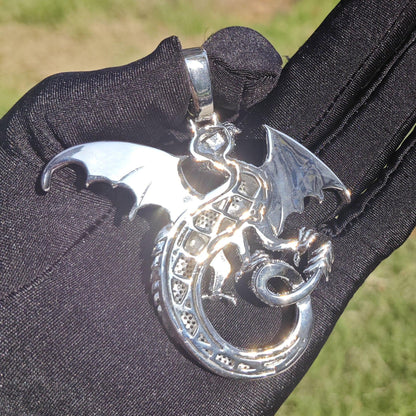 Iced Out Black Dragon Pendant Necklace – Hip Hop CZ Bold Designer Streetwear Jewelry - CaratixJewelry