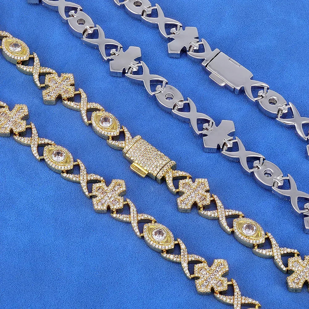 Eye Cross Pendant Necklace Zircon Hip Hop Jewelry for Men | Caratix Jewelry - CaratixJewelry