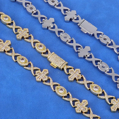 Eye Cross Pendant Necklace Zircon Hip Hop Jewelry for Men | Caratix Jewelry - CaratixJewelry