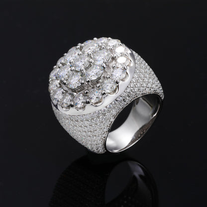 Fully Iced Out Moissanite Men's Ring 925 Silver | Caratix