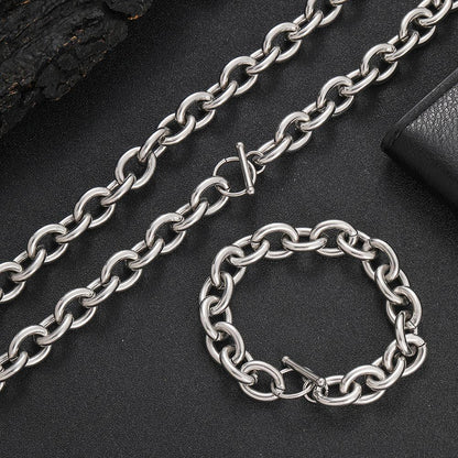 12mm Stainless Steel Cross O Chain Necklace Short Hip Hop Style for Men | Caratix Jewelry - CaratixJewelry