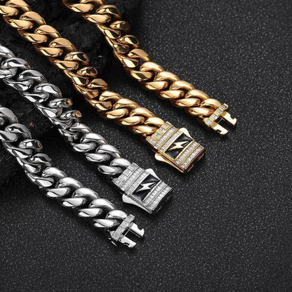 Cuban Chain Bracelet with Stainless Steel - CaratixJewelry