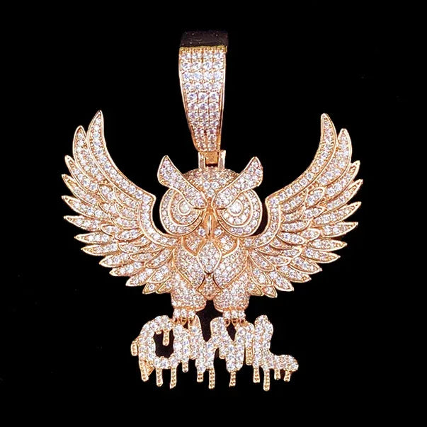 Vintage Eagle Spirit Pendant | Men's Retro Punk Necklace | Distressed Real Copper Hawk Charm - CaratixJewelry