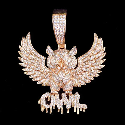 Vintage Eagle Spirit Pendant | Men's Retro Punk Necklace | Distressed Real Copper Hawk Charm - CaratixJewelry