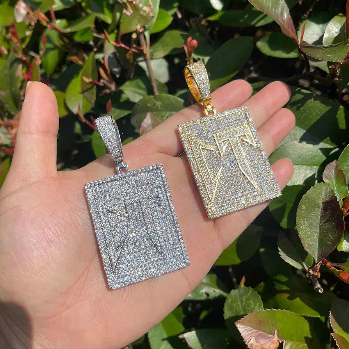Men's Corridos Tumbados Initial Necklace | Premium Copper CZ Hip Hop Medallion Caratix - CaratixJewelry