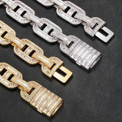 Iced-Out Pig Nose Cuban Link Bracelet with Zircon Hip Hop Jewelry - CaratixJewelry