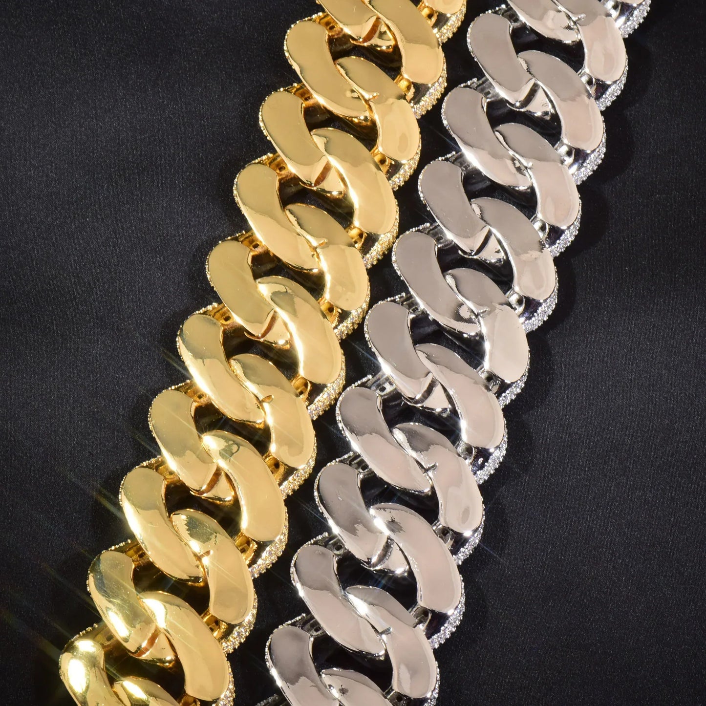 28mm Iced Out T-Shape Cuban Chain Necklace with Slanted Clasp | Unisex Hip Hop Jewelry | Caratix Jewelry - CaratixJewelry