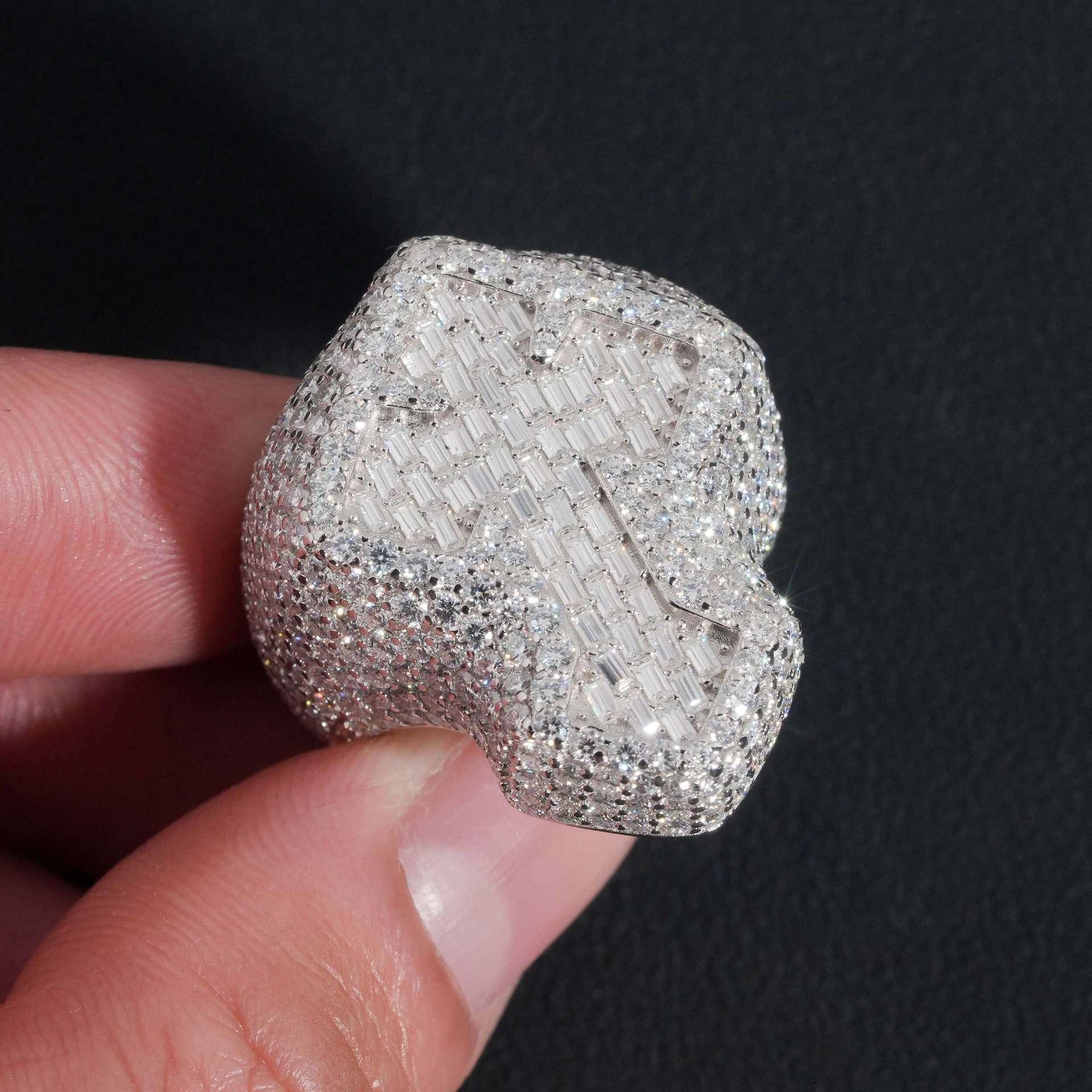 D-Color VVS Moissanite Cross Ring | S925 Silver Unisex Iced Out Hip Hop Jewelry - CaratixJewelry