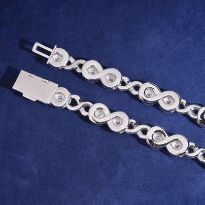 17mm Moissanite “88” Pendant Cuban Link | S925 Silver Men’s Hip Hop Chain - CaratixJewelry