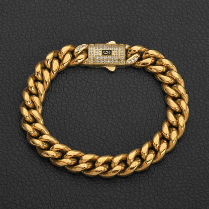 Custom Round-Polished Cuban Bracelet | Stainless Steel Hip Hop Jewelry for Men | Caratix - CaratixJewelry