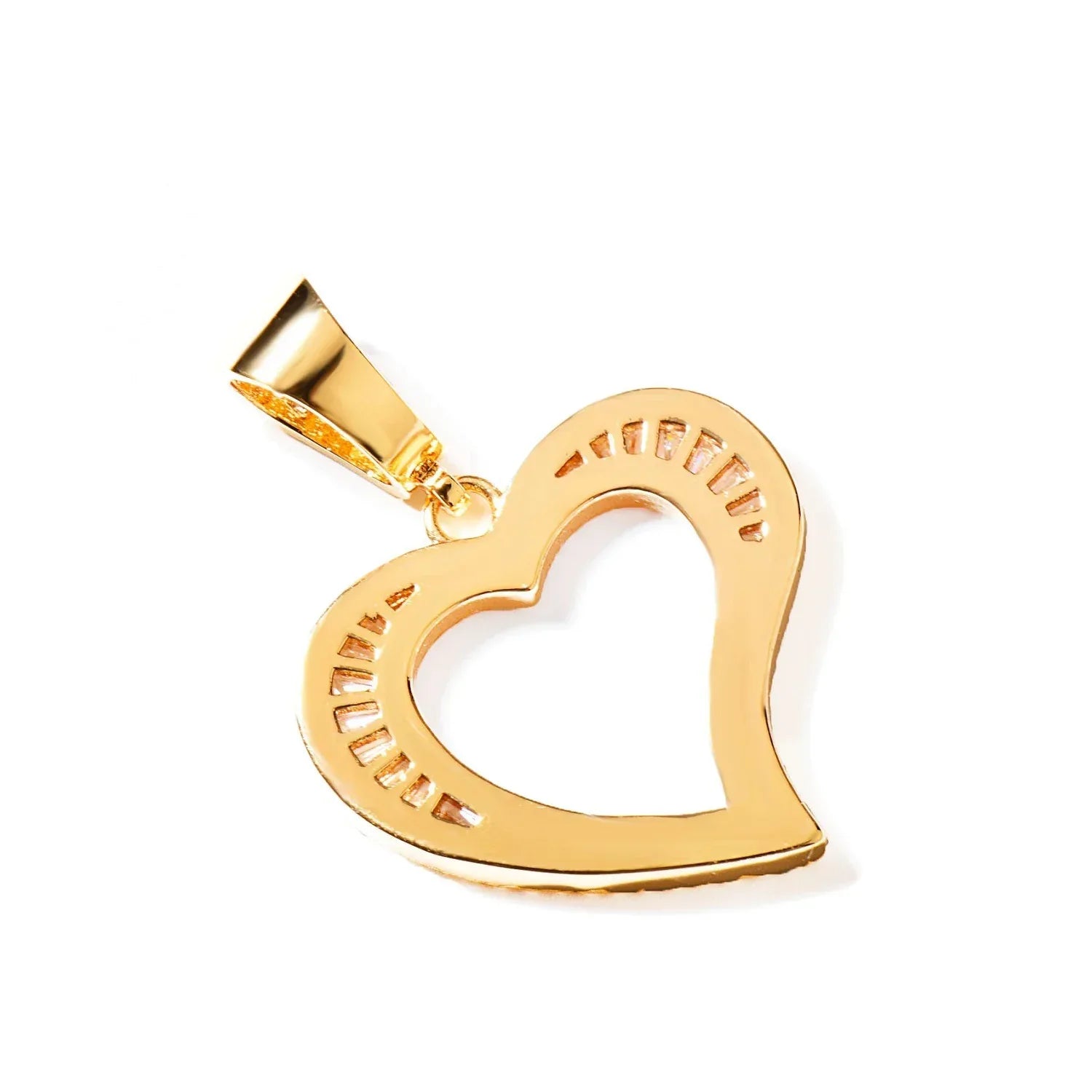 Hollow Heart Pendant Necklace | CZ Hip Hop Minimalist Fashion Jewelry - CaratixJewelry