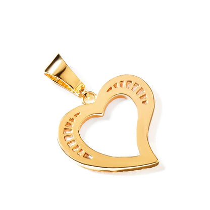 Hollow Heart Pendant Necklace | CZ Hip Hop Minimalist Fashion Jewelry - CaratixJewelry