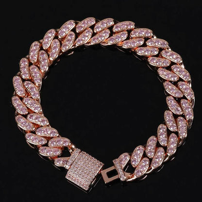 Custom 12mm Single-Row Iced Out Cuban Link Chain Gold Style | Caratix - CaratixJewelry