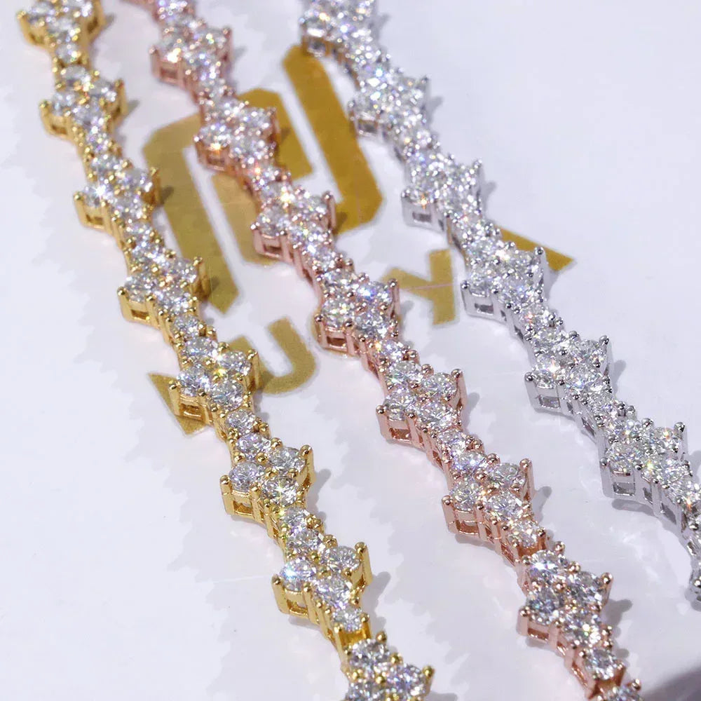 6.5mm Airplane Moissanite Tennis Chain – S925 Sterling Silver Iced-Out Hip Hop Men’s Luxury Streetwear Necklace - CaratixJewelry