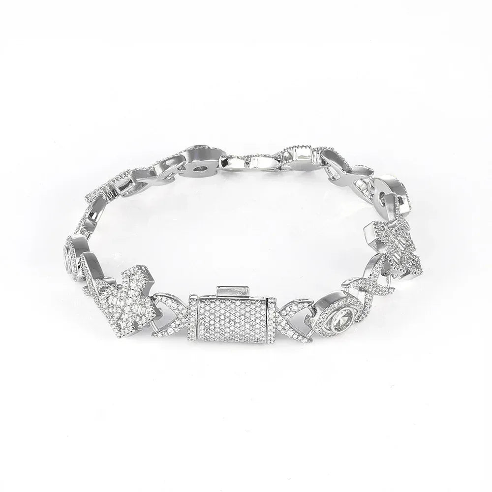 Iced Out Eye Cross Zircon Hip Hop Jewelry Bracelet for Men | Caratix Jewelry - CaratixJewelry
