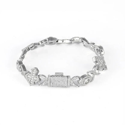 Iced Out Eye Cross Zircon Hip Hop Jewelry Bracelet for Men | Caratix Jewelry - CaratixJewelry