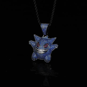 Cute Ghost Pendant Necklace with Micro-Pave Zircon and Gold Plating for Men | Caratix Jewelry - CaratixJewelry