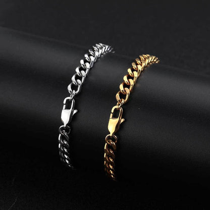 6mm Cuban Link Bracelet with Stainless Steel and Titanium Steel - CaratixJewelry