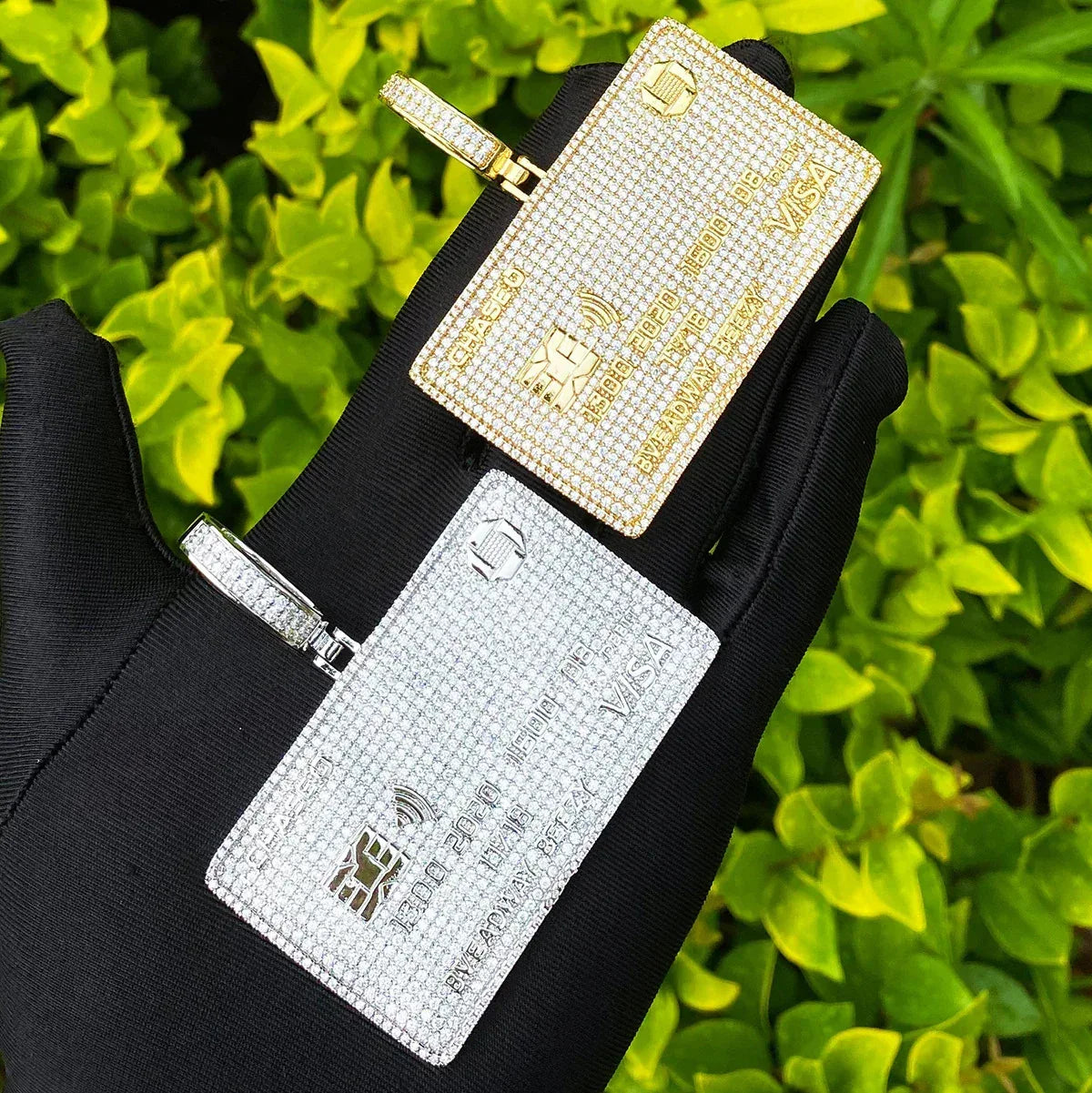 Luxury Iced Out Credit Card Pendant for Men | Hip Hop Money Statement Necklace | Genuine Copper CZ Jewelry | Senior Sense Bling | Caratix - CaratixJewelry