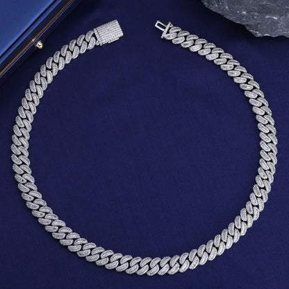 12mm T Cut Zircon Cuban Chain Rapper Iced Out Necklace - CaratixJewelry