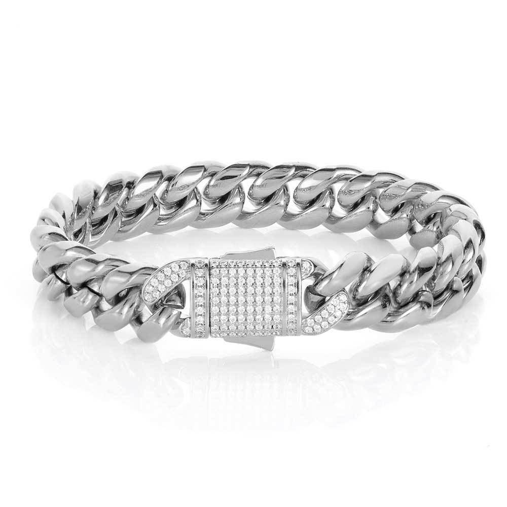 Cuban Link Bracelet with Spring Clasp and 18K Gold - CaratixJewelry