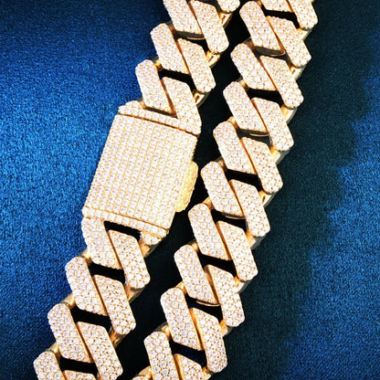 18mm Cuban Chain Necklace with Zircon - CaratixJewelry