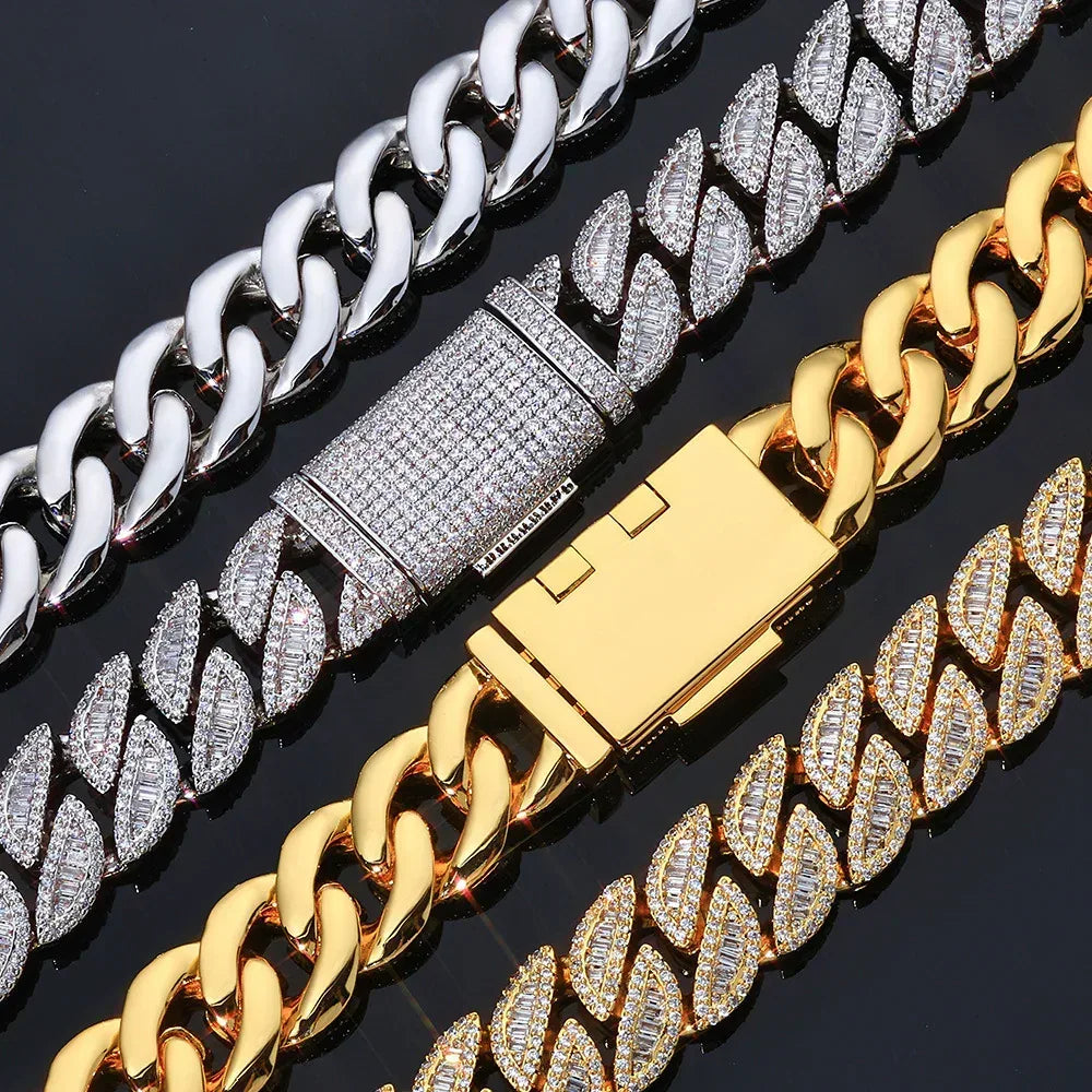 20mm T-Cut Moissanite Cuban Link Chain – Custom S925 Sterling Silver Iced-Out Hip Hop Men’s Streetwear Necklace - CaratixJewelry