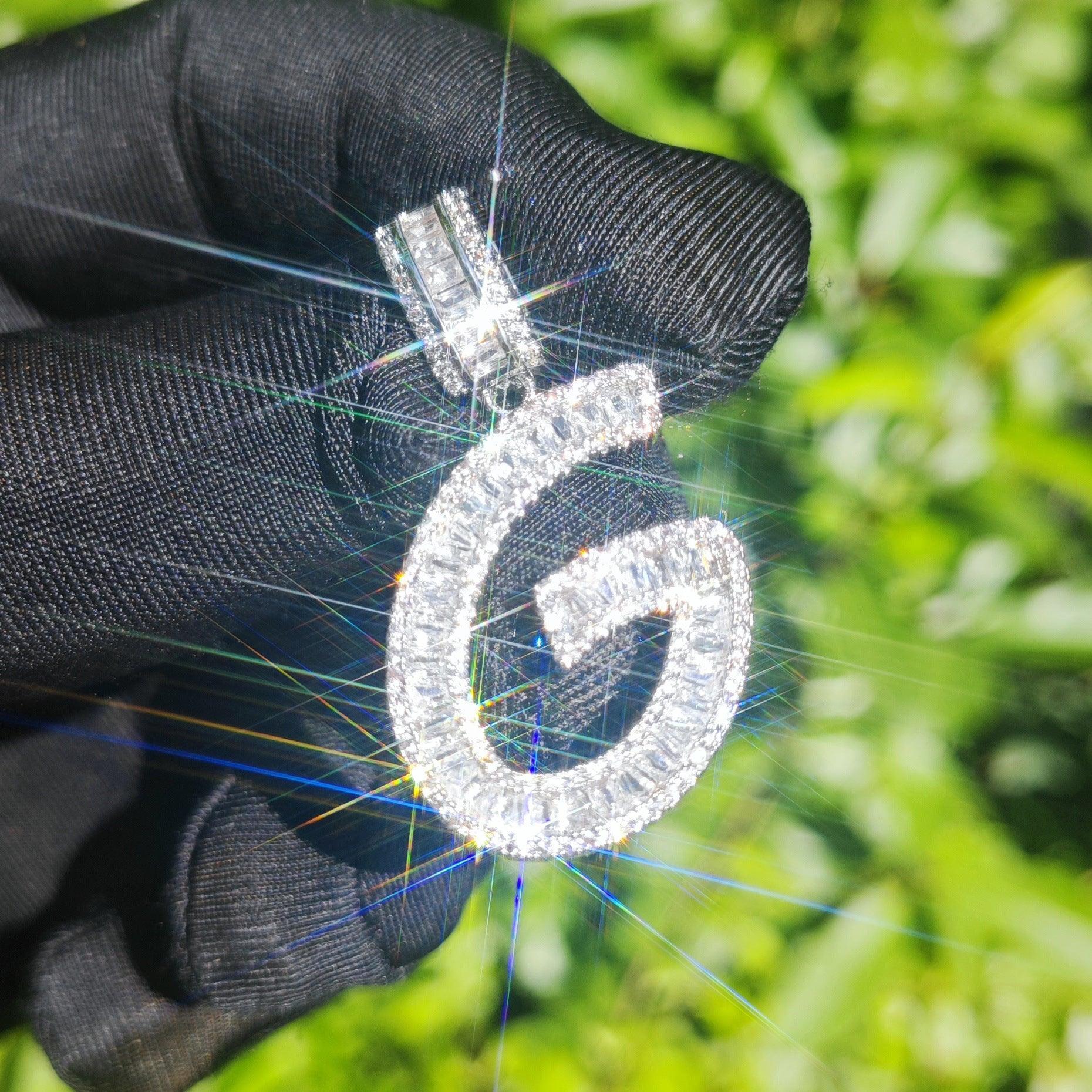 T Letter Single Row Pendant | CZ Iced Out Hip Hop Streetwear Trendy Necklace - CaratixJewelry