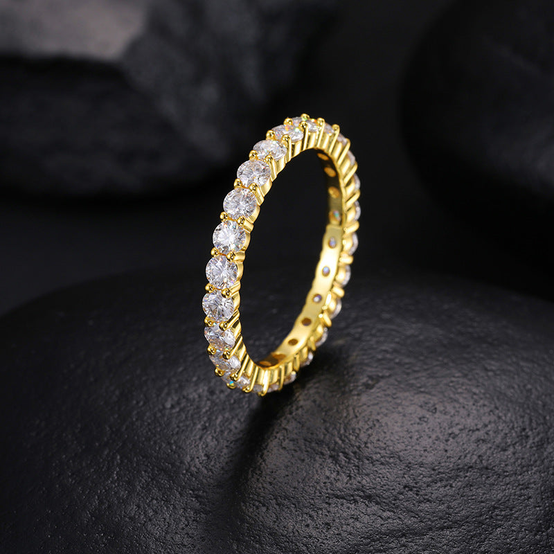 3mm Moissanite Eternity Band S925 Silver Ring | Caratix