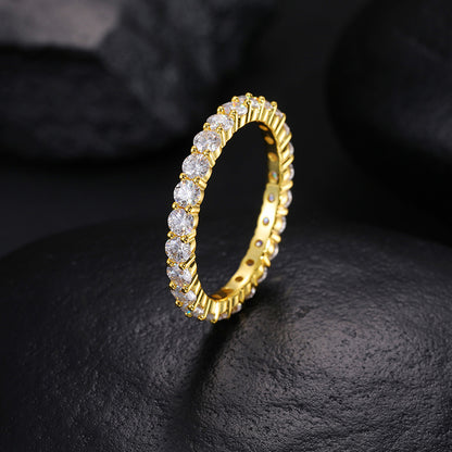 3mm Moissanite Eternity Band S925 Silver Ring | Caratix