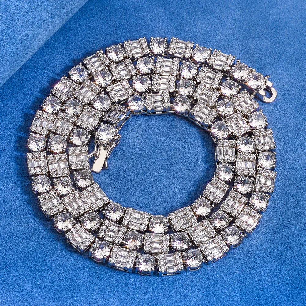 Custom 6.5mm Square & Round Mixed Tennis Bracelet | Secure Clasp Bling Jewelry | Caratix - CaratixJewelry