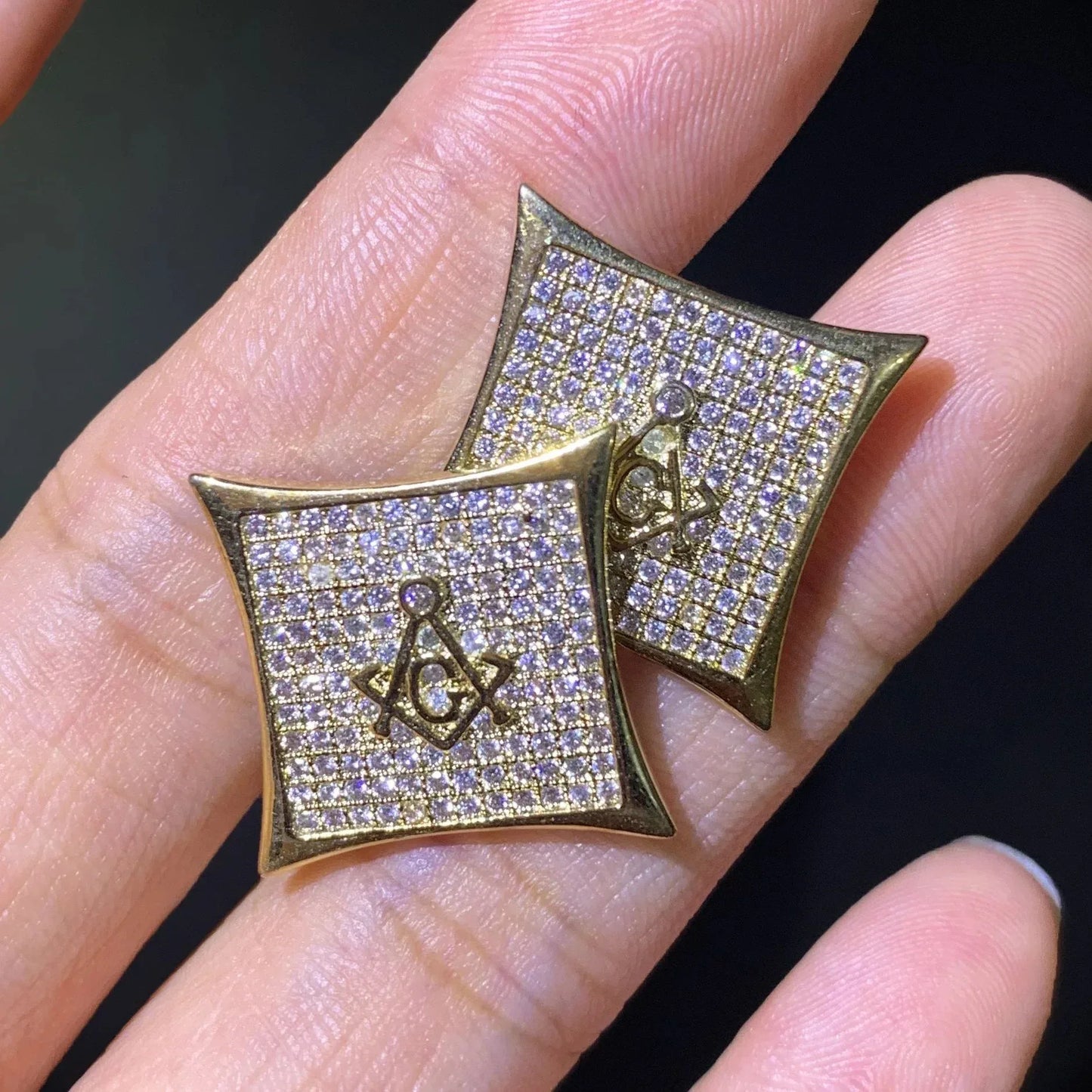 Small Round Iced Out Stud Earrings with Zircon | Creative & Trendy Hip Hop Jewelry | Caratix Jewelry - CaratixJewelry