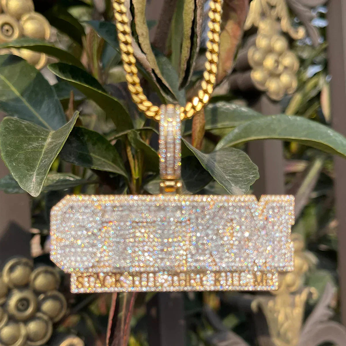 Men's Custom Style Name Necklace | Premium Copper CZ Hip Hop Acronym Jewelry - CaratixJewelry