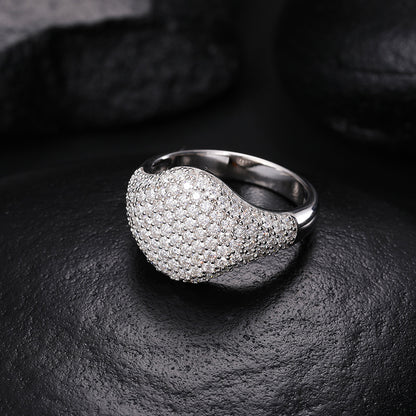 S925 Sterling Silver Moissanite Starry Night Ring – Full Iced-Out Luxury Hip-Hop Band