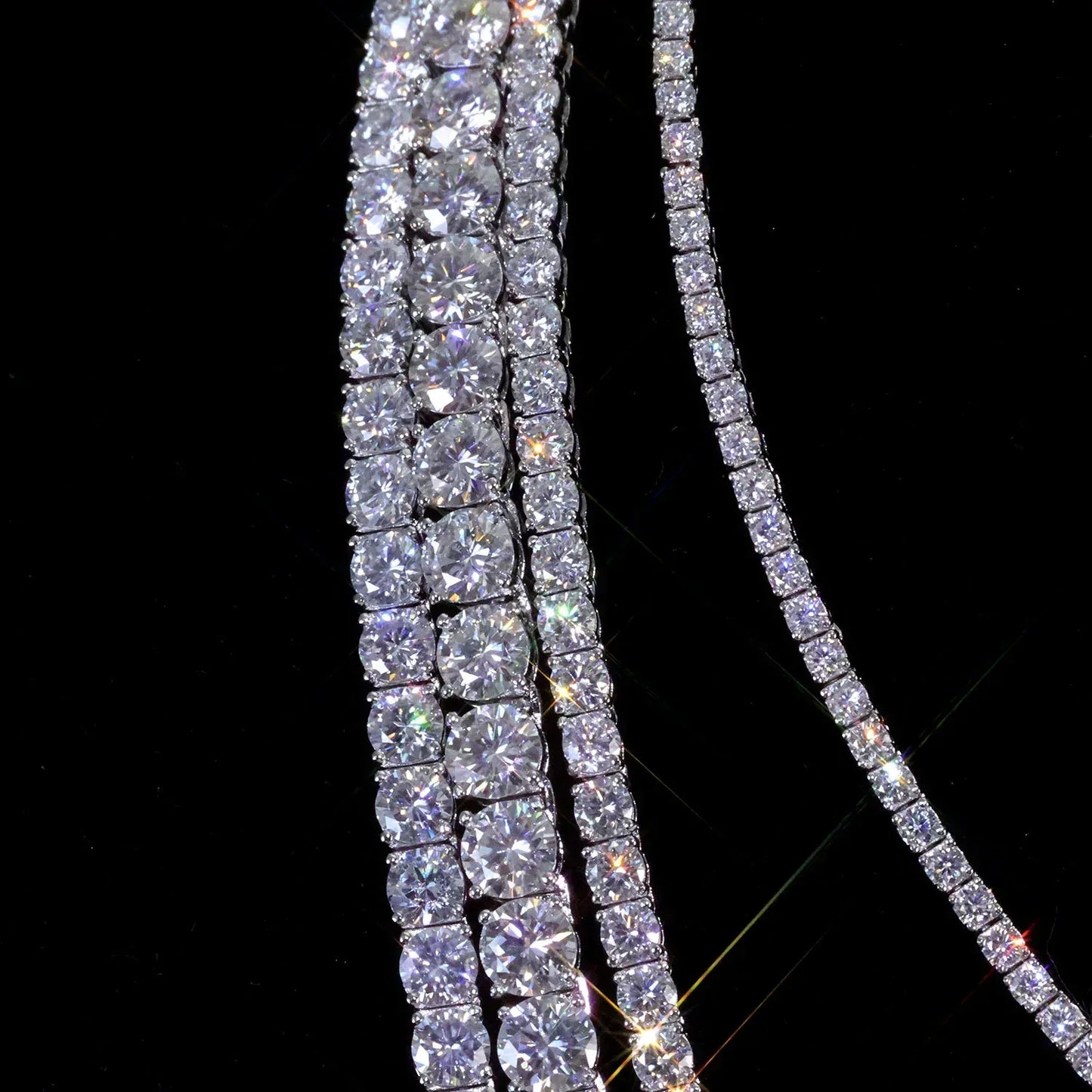 Moissanite Tennis Chain Necklace – S925 Sterling Silver Luxury Hip Hop Jewelry for Men & Women - CaratixJewelry