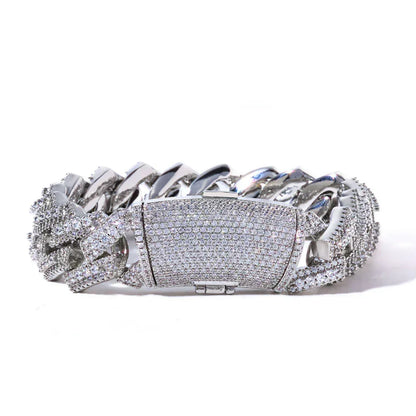 Custom 20mm Triple-Row Rhombus Cuban Chain - CaratixJewelry