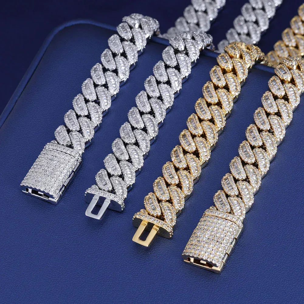 12mm Moissanite Cuban Link Chain for Men – S925 Sterling Silver Luxury Hip Hop Necklace - CaratixJewelry