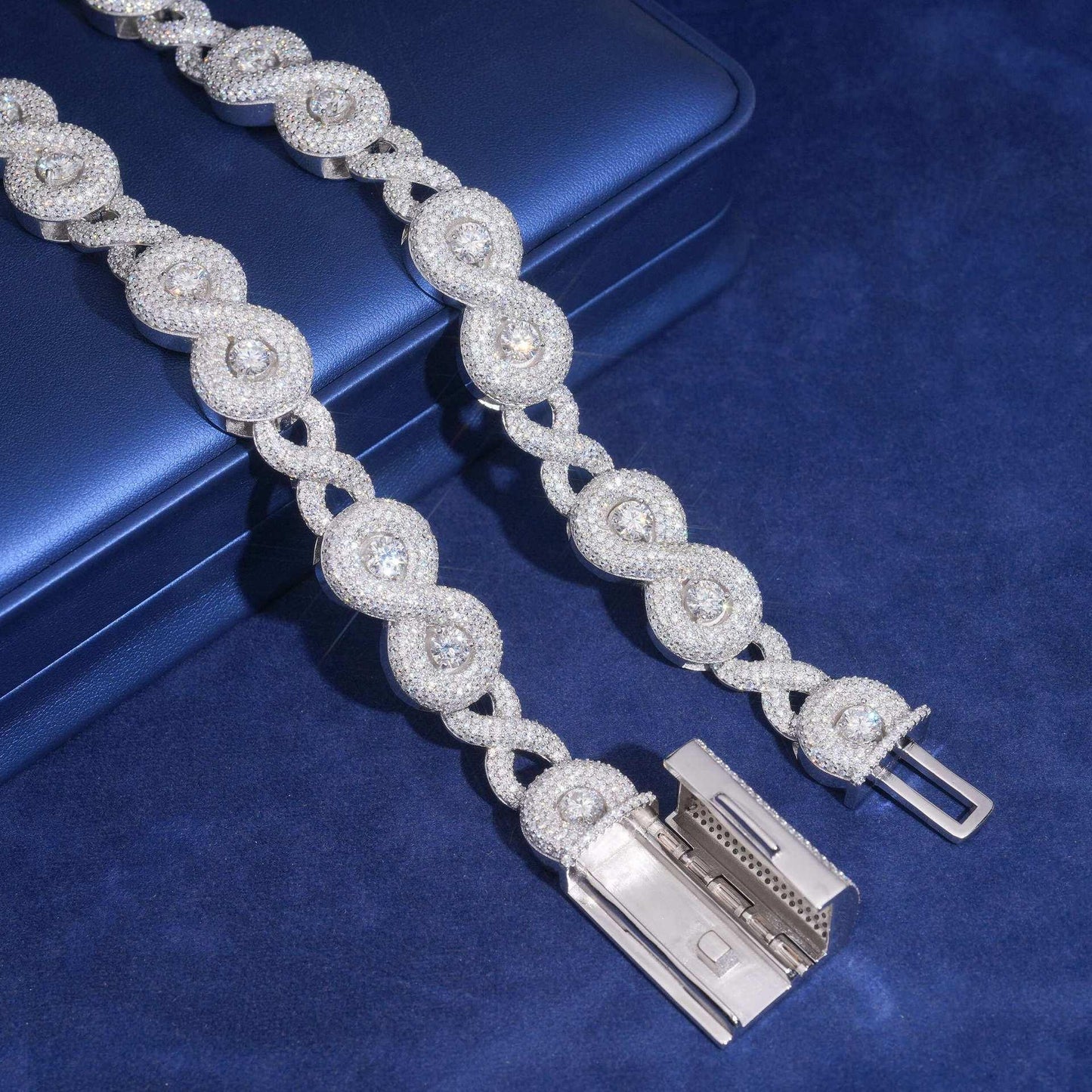 17mm Moissanite “88” Pendant Cuban Link | S925 Silver Men’s Hip Hop Chain - CaratixJewelry