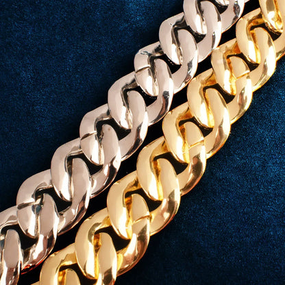 20mm Iced Out Cuban Chain with Long Clasp Copper Zircon - CaratixJewelry