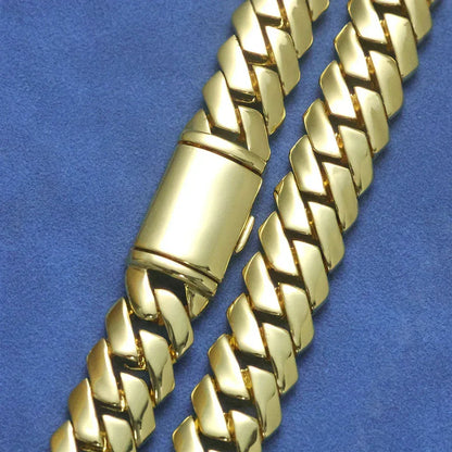 Custom 12mm Plain Rhombus Cuban Link Rapper Chain for Men | Caratix - CaratixJewelry