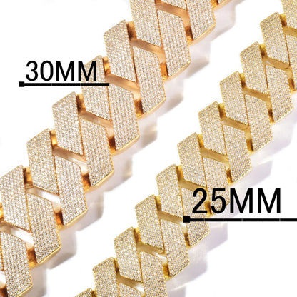 25mm Iced Out Cuban Chain Necklace - CaratixJewelry