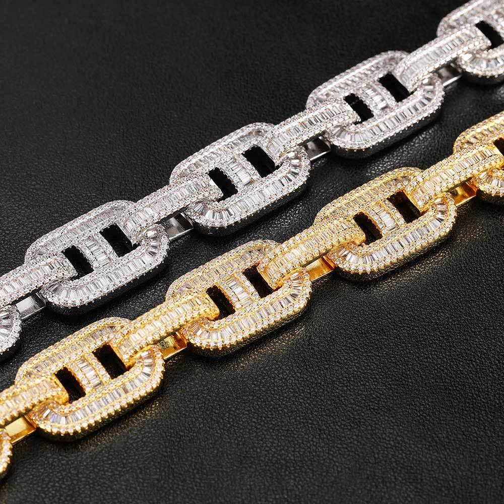 15mm Cuban Chain Necklace with Micro-Pave Zircon - CaratixJewelry