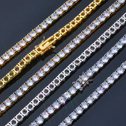 5mm Moissanite Tennis Chain Necklace for Women – S925 Sterling Silver Luxury Hip Hop Jewelry - CaratixJewelry