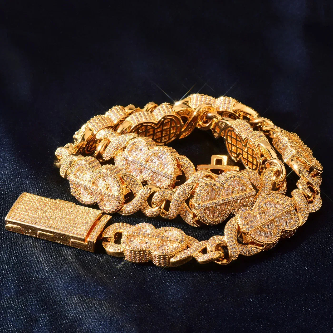 Infinity Dollar Chain Necklace with Copper & Zircon | Trendy Hip Hop Jewelry | Caratix Jewelry - CaratixJewelry